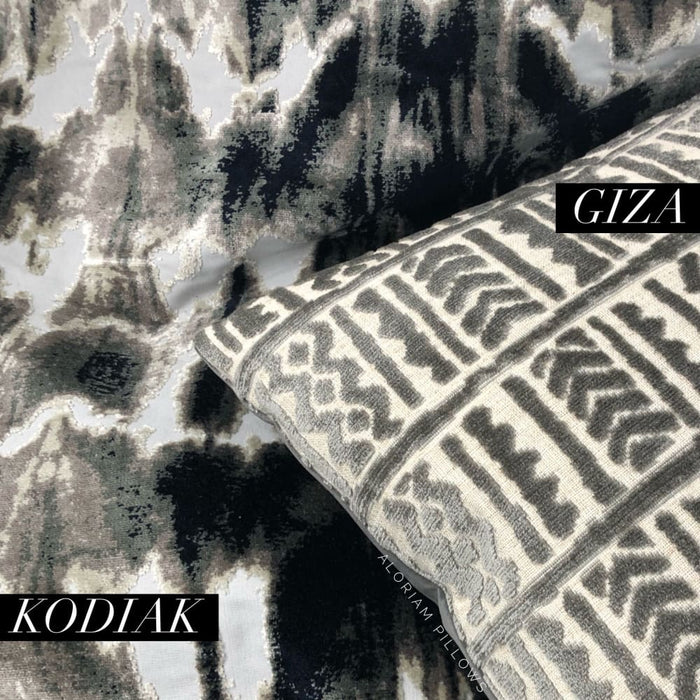 Kodiak Black Gray Taupe Abstract Velvet Pillow Cover - Aloriam