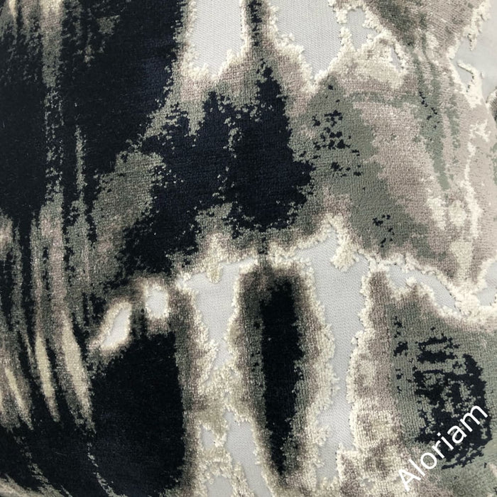 Kodiak Black Gray Taupe Abstract Velvet Pillow Cover - Aloriam