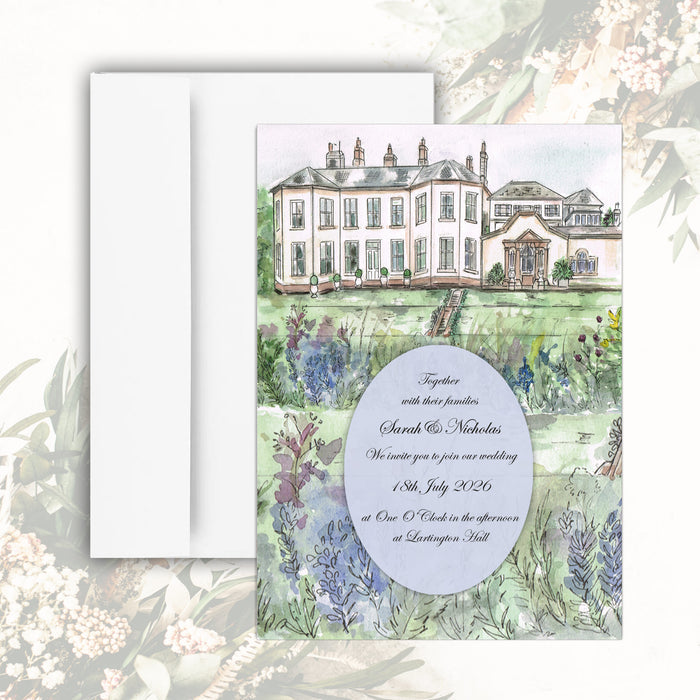 Lartington Hall In Bloom Wedding Invitation