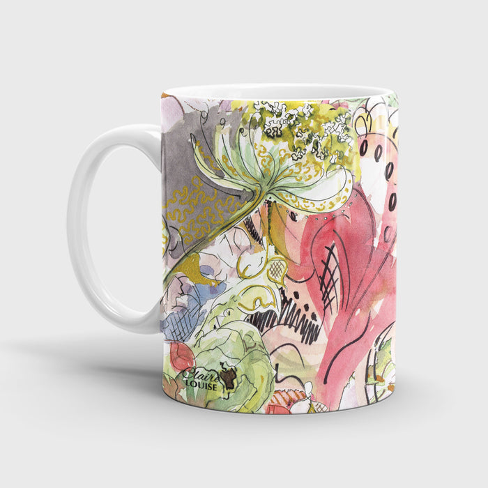 Luminous Pink Bloom Ceramic Mug