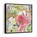 Luminous Pink Bloom Framed Canvas Print