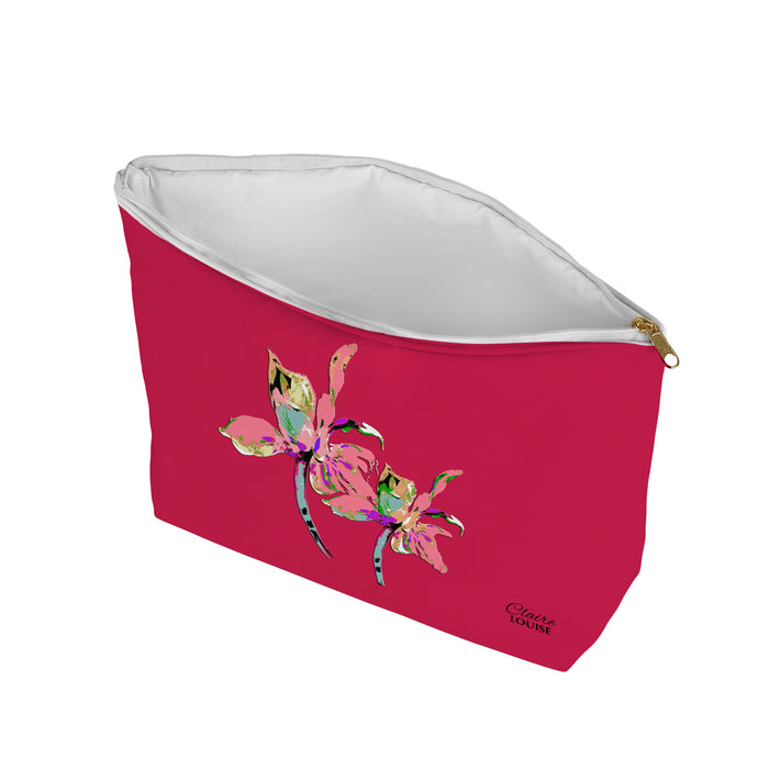 Magenta Iris Cosmetic Bag