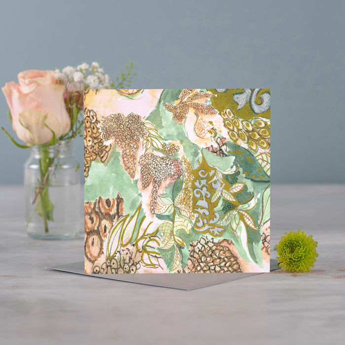 Malachite Clay Bloom Greeting Card - Pack of 6