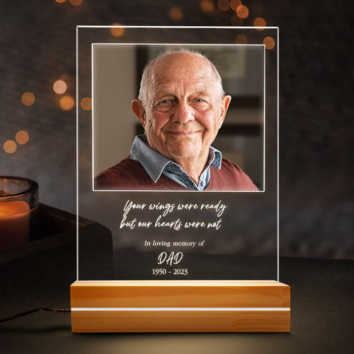 Custom Memorial Night Light | Your Wings Were Ready but Our Heart Were Not Plaque