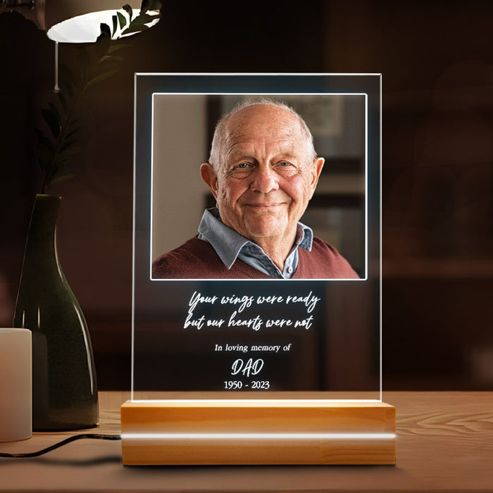 Custom Memorial Night Light | Your Wings Were Ready but Our Heart Were Not Plaque
