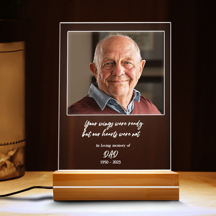 Custom Memorial Night Light | Your Wings Were Ready but Our Heart Were Not Plaque