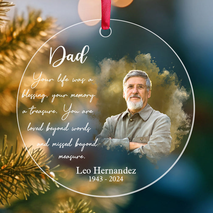 Personalized Memorial Christmas Ornaments | Your Life Was a Blessing Ornament Picture