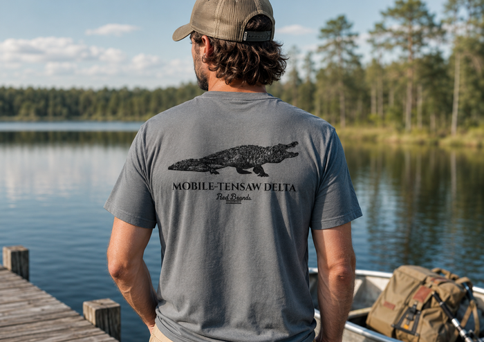 Alligator with Jug Lake Scene