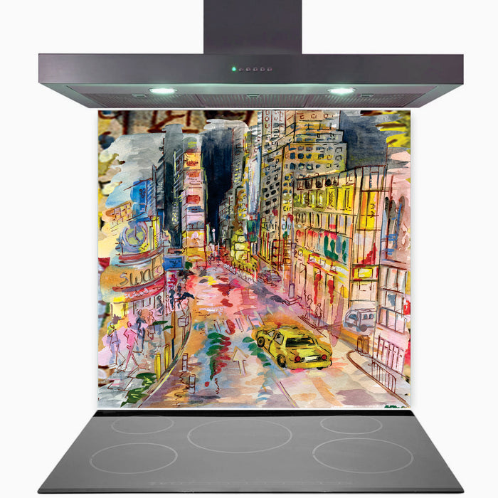 New York Kitchen Glass Splashback