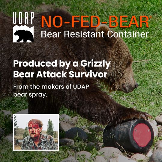 NO-FED-BEAR Bear Resistant Food Storage Canister – Backpacking Bear Canister