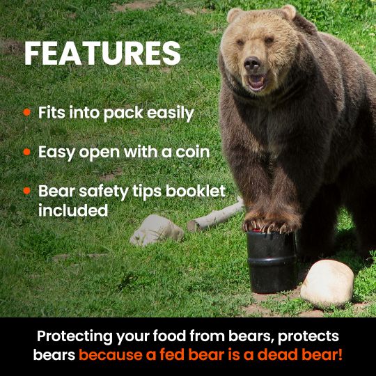 NO-FED-BEAR Bear Resistant Food Storage Canister – Backpacking Bear Canister