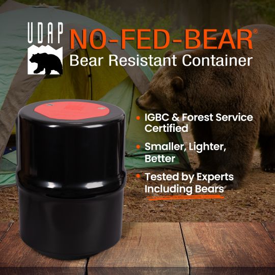 NO-FED-BEAR Bear Resistant Food Storage Canister – Backpacking Bear Canister