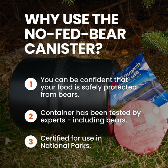 NO-FED-BEAR Bear Resistant Food Storage Canister – Backpacking Bear Canister