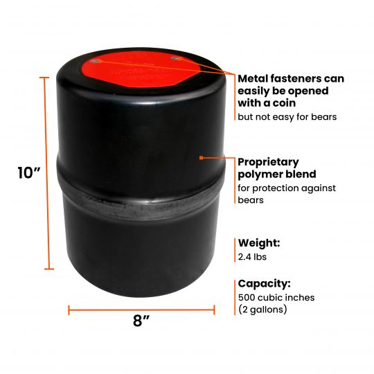 NO-FED-BEAR Bear Resistant Food Storage Canister – Backpacking Bear Canister