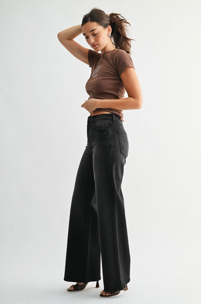 Palazzo Jeans -- Washed Black