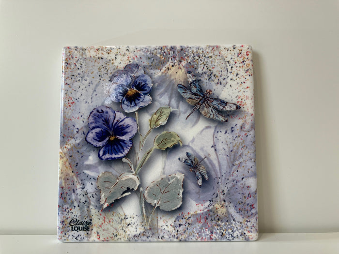 Pansies Wedding Tile Coaster