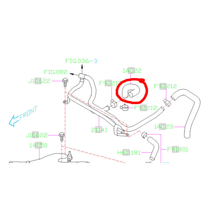 PCV Hose Center Crossover Tube 2008-2014 WRX