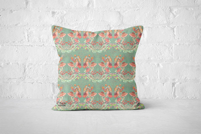 Peach Daisies Garden Blooms Cushion