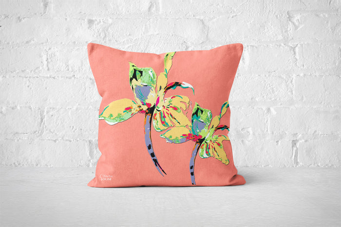 Peach Fuzz Iris Cushion