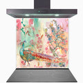 Peacock Kitchen Glass Splashback