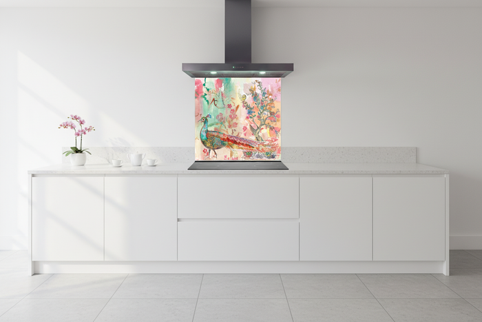 Peacock Splashback - Modern Kitchen