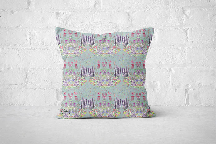 Pebble Thistle Garden Blooms Cushion