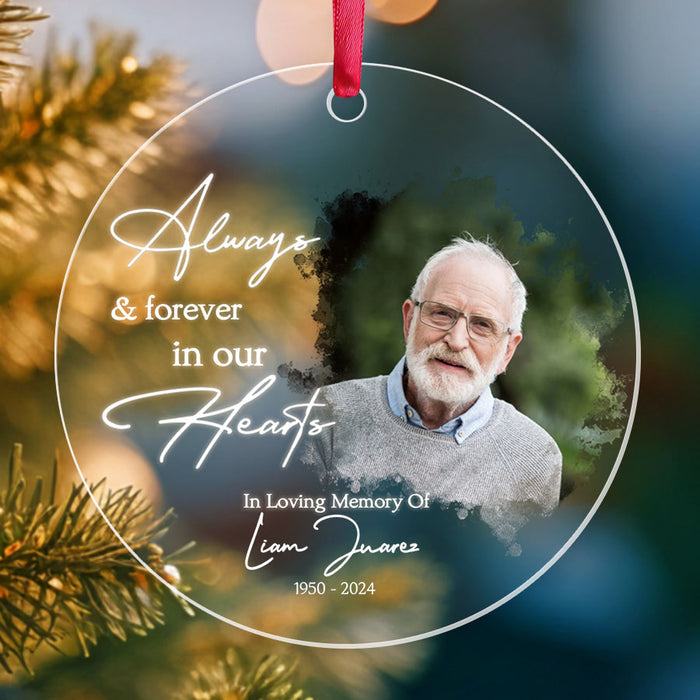 Personalized Memorial Christmas Ornaments | Always and Forever in Our Heart Ornament