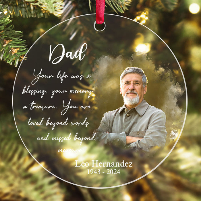 Personalized Memorial Christmas Ornaments | Your Life Was a Blessing Ornament Picture
