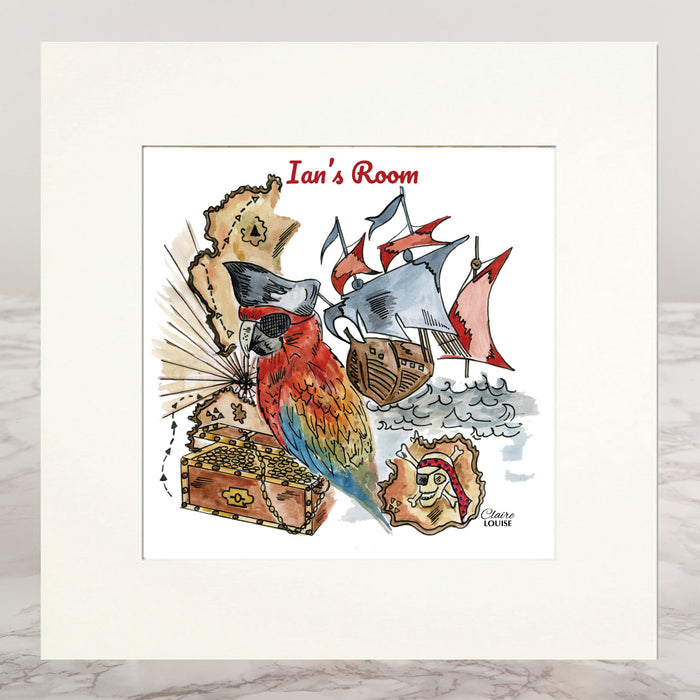Pirates Personalised Mounted Print
