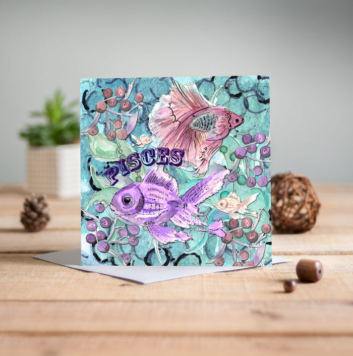 Pisces Greetings Card - Pack of 6