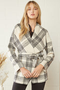 Plaid Wrap Jacket