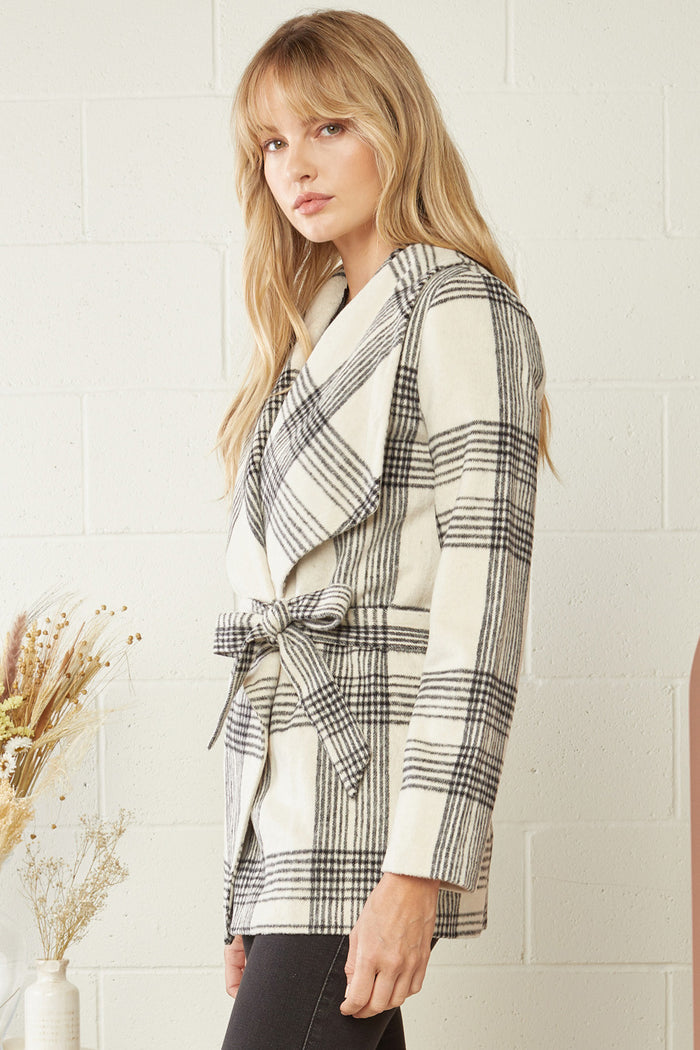 Plaid Wrap Jacket