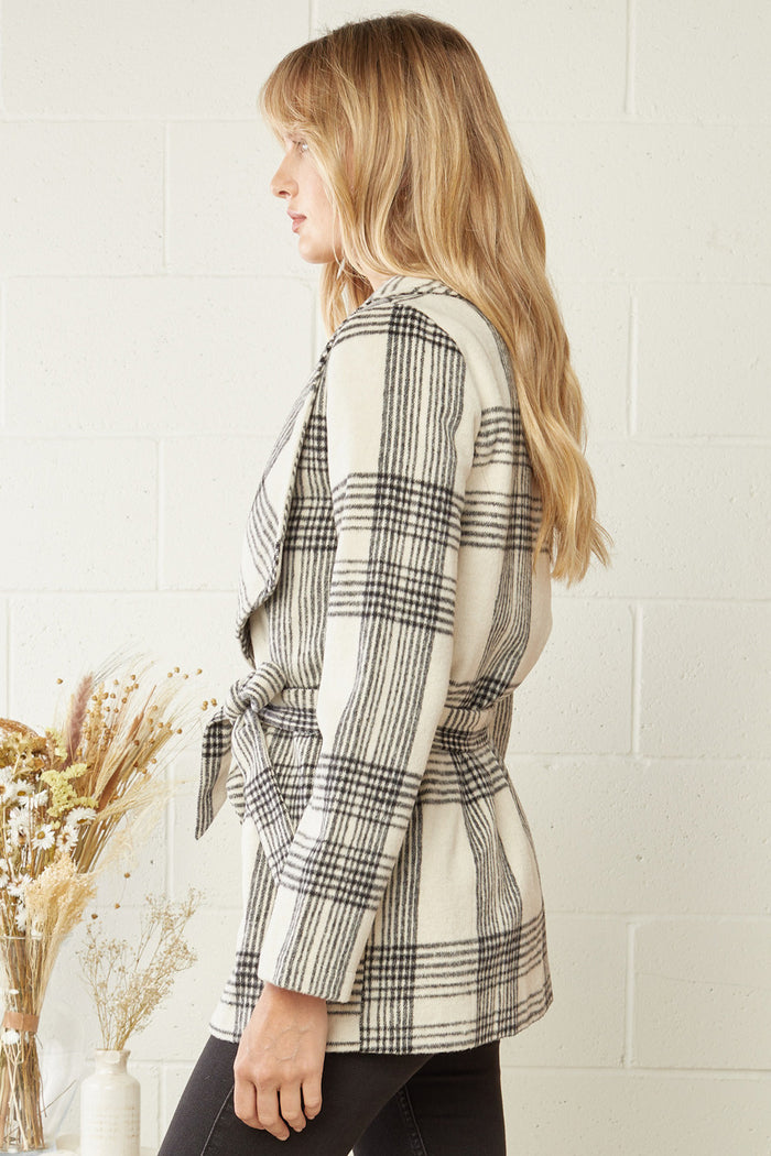 Plaid Wrap Jacket