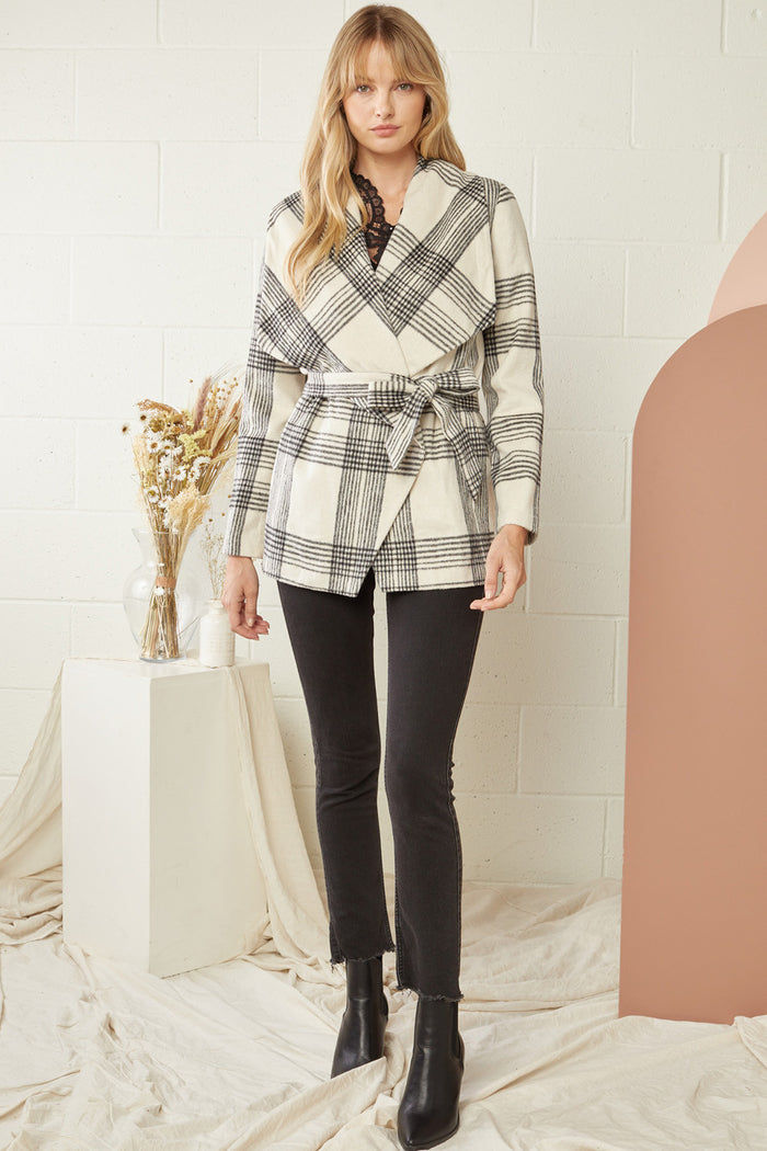 Plaid Wrap Jacket