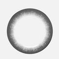 The Poc A Poc Platinum Edge plate is round and dark gray with a white frosted ring around its rim, a light center, and evokes the elegance of French dinnerware. This handcrafted piece is shown against a light gray background.