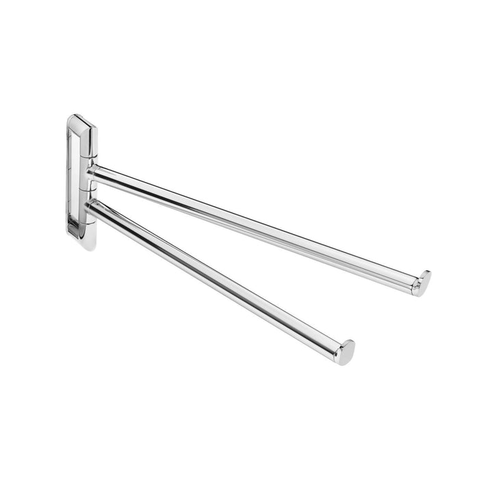 Pomdor Micra Wall 14.2 in Double Towel Bar Rail Holder Hanger Towel Hanging Rack