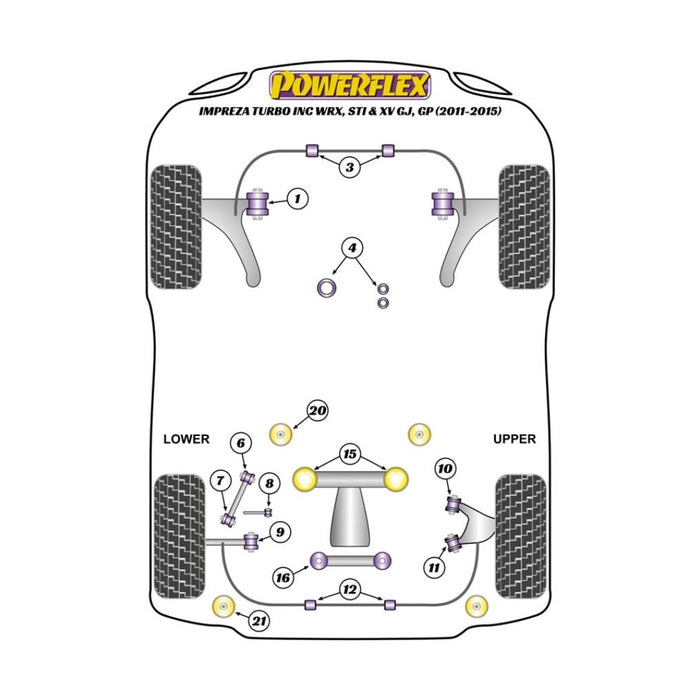 Powerflex Rear Diff Front Mounting Bushings 2008-2014 WRX/STI