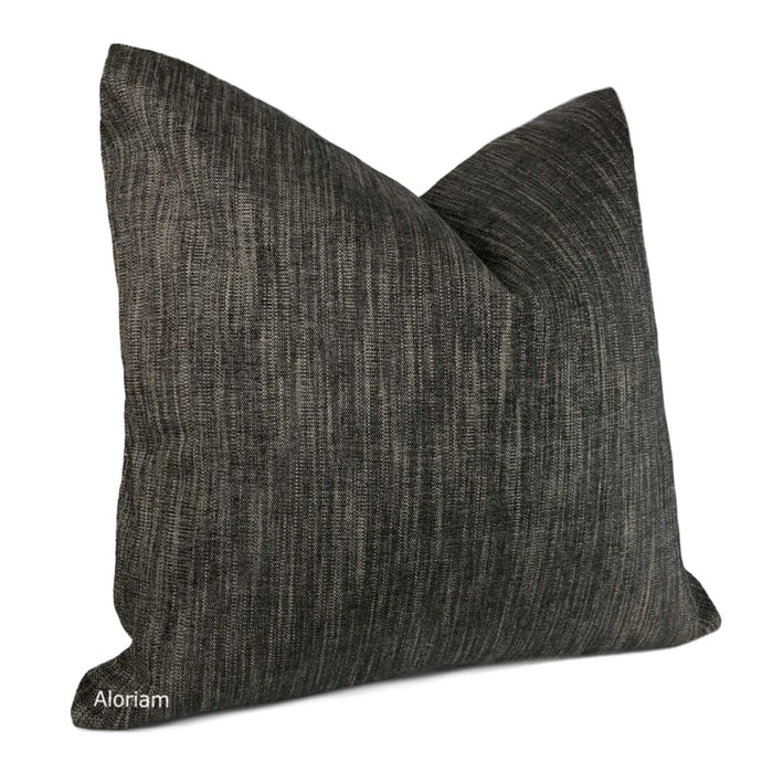 Presley Charcoal Gray Black Beige Tweed Pillow Cover - Aloriam