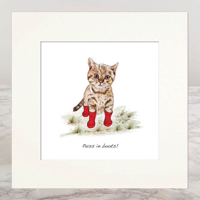 Puss in Boots  Mounted Print