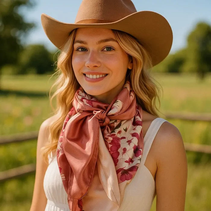 Raspberry Pink Floral Wild Rag