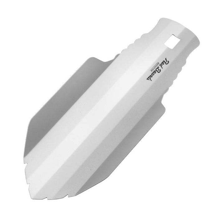 Red Beard’s Outfitter Sas-Squat titanium backpacking trowel on a white background