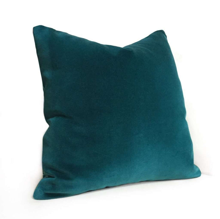 Peacock Teal Blue Green Robert Allen Exquisite Cotton Velvet Pillow Cover