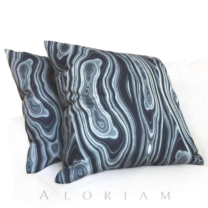 Robert Allen Malakos Abstract Geology Black Gray Pillow Cushion by Aloriam