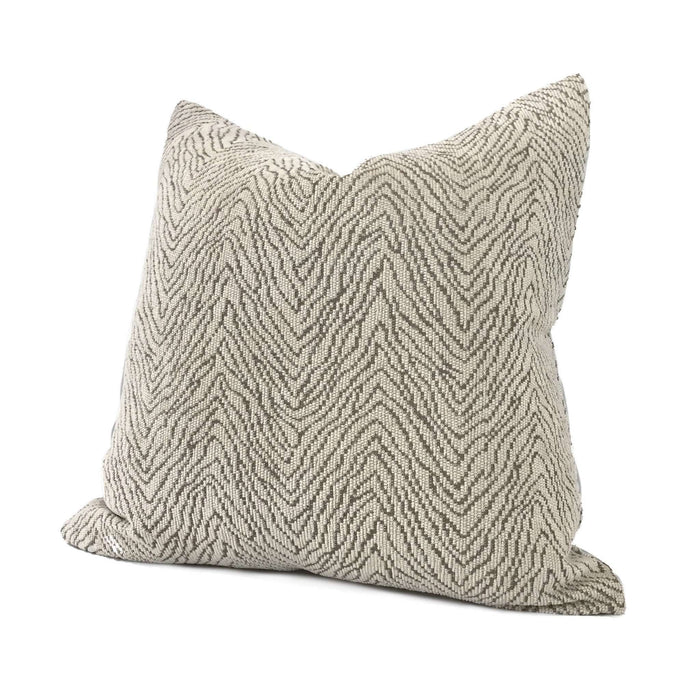 Robert Allen Wavelength Oatmeal Beige Brown Chenille Pillow Cover by Aloriam