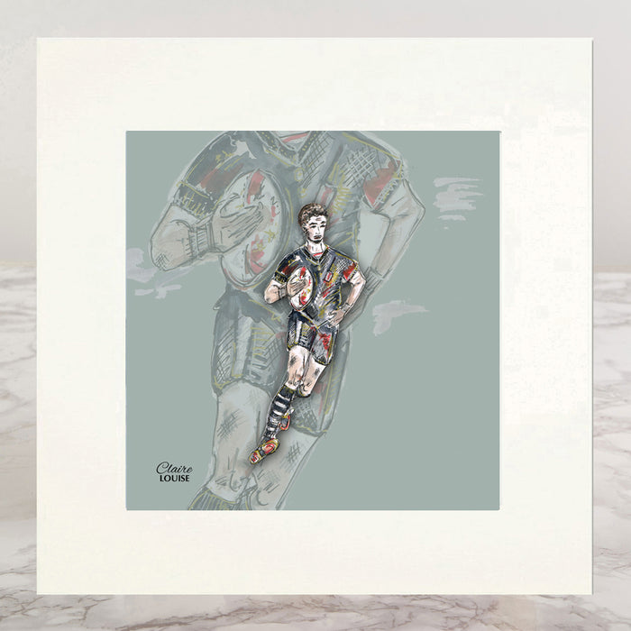 Rugby League Mounted Print