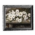 Rustic White Petal Flower | French Black Mould Framed Art