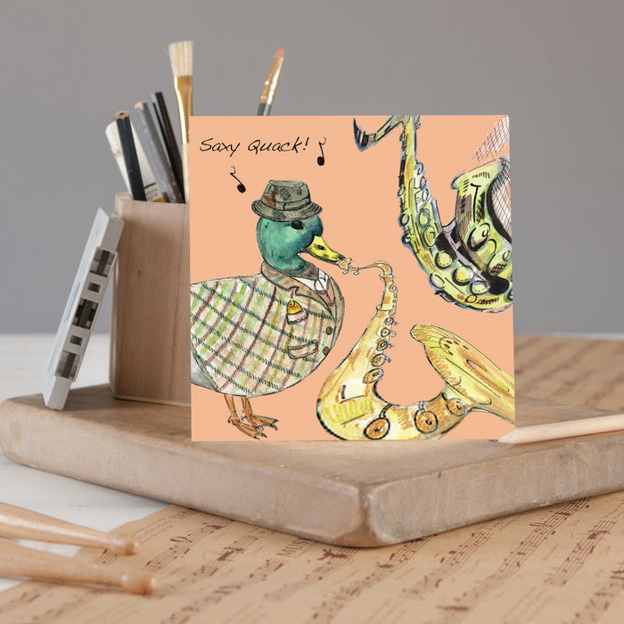 Saxophone Greeting Card - Pack of 6