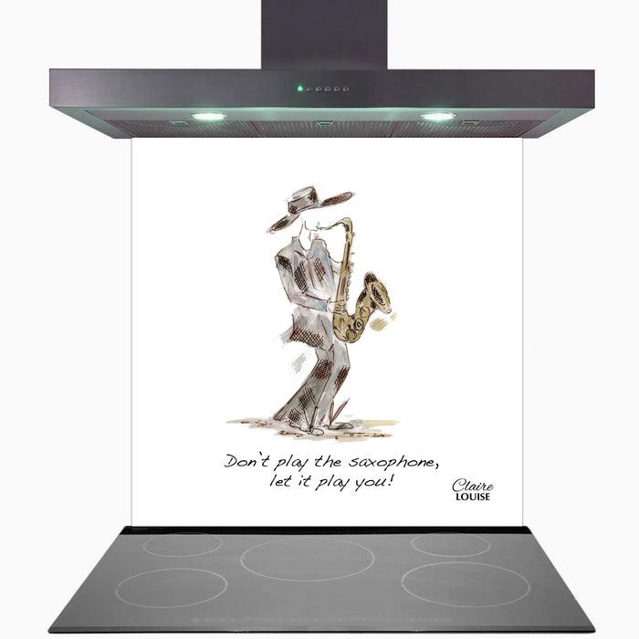Saxophone Kitchen Glass Splashback