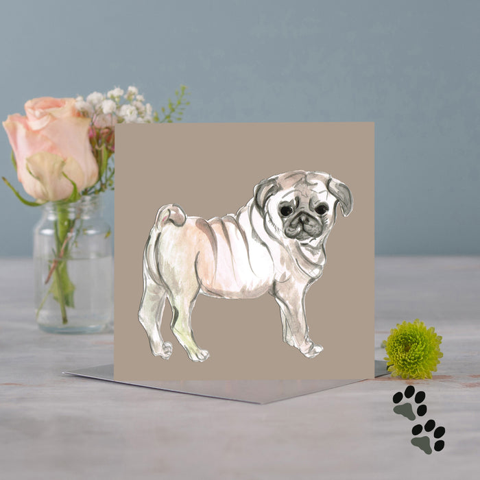 Simply pug greeting card - Pack of 6