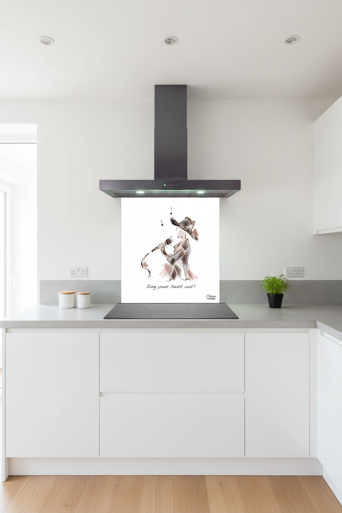 Sing Your Heart Out Splashback White Kitchen